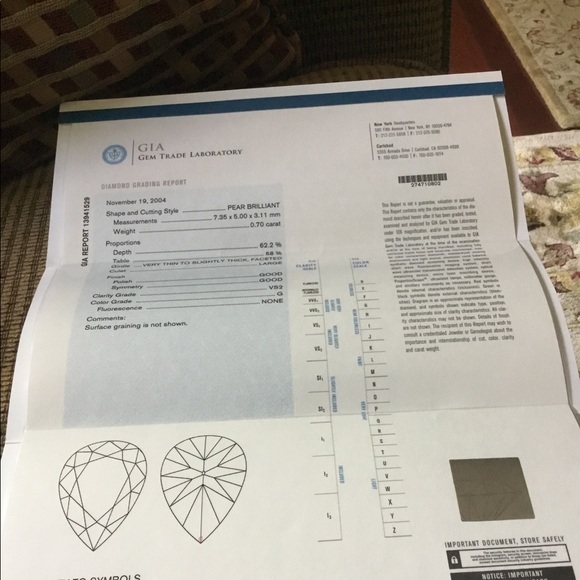 SOLD Blue Nile Pear Shaped Diamond Solitaire Sz 5.75 - Picture 11 of 11